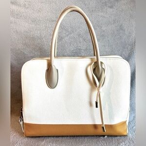 Urban Expressions White and Tan Shoulder Bag
